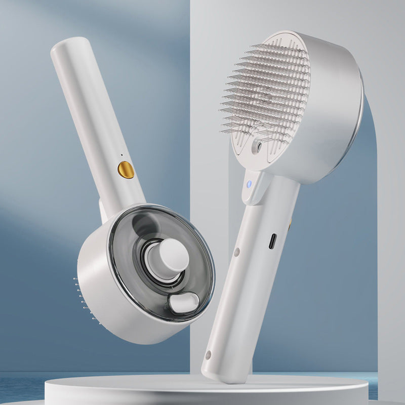 Steam Pet Hair Remover Brush For Dogs Cats Self Cleaning Grooming